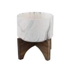Case of 8 5" Marble Finish Ceramic On Wood Stand