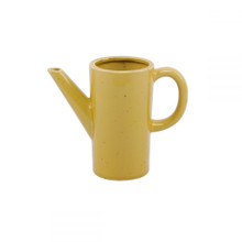 Case of 8 8.75" Ceramic Watering Can ,Speckle Mustard