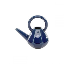 Case of 8 9.5" Navy Geo Ceramic Watering Can
