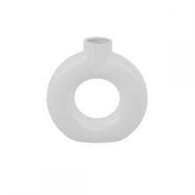 Case of 8 8" Circular Donut Ceramic Vase 8x2.25x8