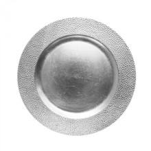 Case of 24 Sand Charger Plate Silver 13"