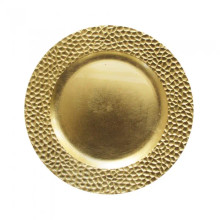 Case of 24 Hammered Charger Plate Gold 13"