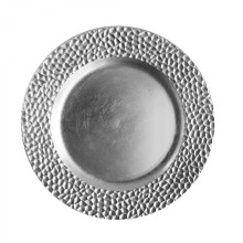 Case of 24 Hammered Charger Plate Silver 13"
