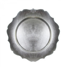 Case of 24 Scallop Charger Plate Silver 13"