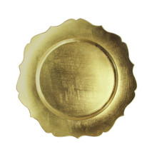 Case of 24 Scallop Charger Plate Gold 13"