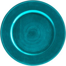 Case of 24 13" Beaded Charger Plate-Aqua