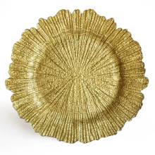 Case of 12 Reef Gold Glass 13"D Charger Plate