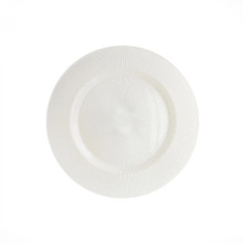 Case of 12 Sunray Pearl White Glass Charger Plate 13.39"D