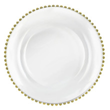 Case of 6 Gold Beaded Charger Plate 13"