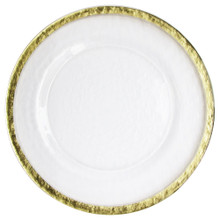 Case of 12 Hammered Ice Gold Band Charger Plate 12.6"D