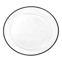 Case of 12 Elite Glass Charger Plate W/Black Rim 12.6"D
