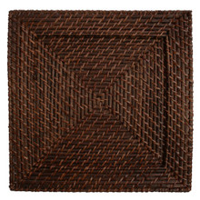 Case of 24 Square Rattan Charger 13" Brick Brown Color