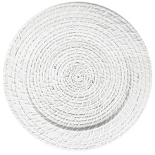 Case of 24 White Rattan Charger 13"D