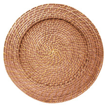 Case of 24 Harvest Rattan Charger 13"D Round