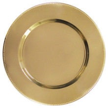 Case of 24 Beaded Gold Metal Charger Plates 13"D