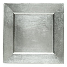 Case of 24 Silver Square Charger Plate 13"D
