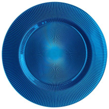 Case of 12 Sunray Emerald Glass Charger Plate 13.39"D