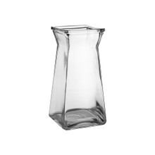 Case of 12 - 8 1/4" Gathered Square Vase - Crystal