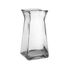 Case of 12 - 9" Gathered Square Vase - Crystal