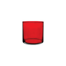 Case of 12 - 4" x 4" Cylinder Glass Vase - Ruby