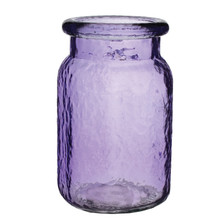 Case of 24 - 5 1/2" Hammered Glass Jar - Vintage Purple