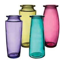 Case of 12 - 9" Trio Bouquet Glass Vases - Lollipop Assortment