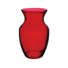 Case of 12 - 8" Glass Rose Vase - Ruby