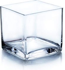 5" Clear Cube Vase - 12 Pieces