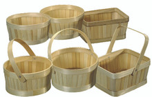 36 Pcs - Assorted Bamboo Orchard Baskets (18 with handle and 18 without handle)