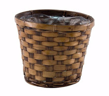 48 Pcs - Stained Bamboo Basket Pot Covers - 6 Inch
