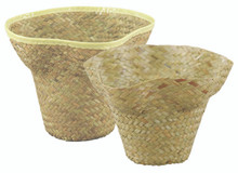 100 Pcs - Palm Leaf Natural Hat Pot Covers - 6 Inch