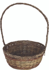 32 Pcs - Stained Bamboo Baskets with Handle - 10 Inch