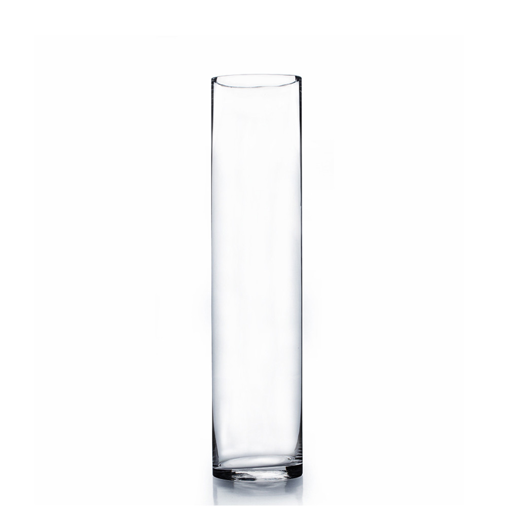 2 Clear Tall Square Cylinder Glass Flower Vases Table Centerpieces