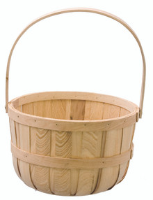 20 Pcs - Round Natural Chipwood Baskets with Bale Handle - 9.75 Inch