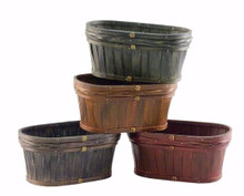 36 Pcs - Assorted Oval Chipwood Bloomer Baskets - 10 Inch
