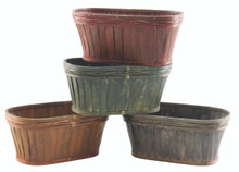 36 Pcs - Assorted Oval Chipwood Bloomer Baskets - 13 Inch