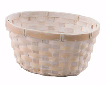 48 Pcs - Whitewash Oval Bamboo Baskets - 7 Inch