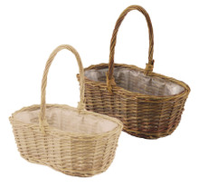 48 Pcs - Light Willow Double Bloomer Baskets with Handle