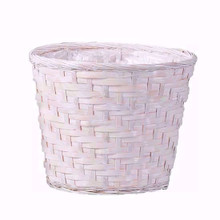 48 Pcs - Whitewash Bamboo Azalea Pot Covers - 8 Inch