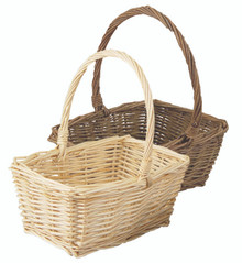 24 Pcs - Rectangular Willow Baskets with Handle - 8 Inch