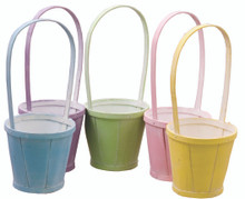 48 Sets of 5 Assorted Round Pastel Baskets - 4 Inch