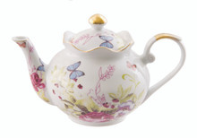 12 Sets - Floral Porcelain Teapots With Butterflies