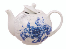 12 Sets - Blue England Rose Teapots