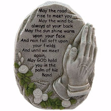 24 Pcs - Polyresin Inspirational Stone With Praying Hands