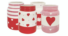12 Pcs - Assorted Heart Watercolor Jars