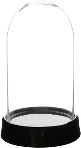 7" x 10" Clear Small Glass Dome With Black Base - 4 Pieces