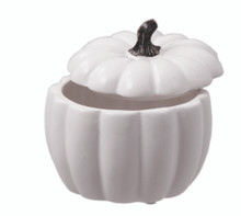 12-Pack 3.75 Inch White Pumpkin Pots with Lids