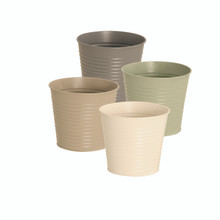 36 Pcs - Assorted Earth Tone Ribbed Metal Pot Covers - 5 Inch