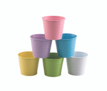 36-Pack 4 Inch Pastel Metal Pot Covers - Assorted
