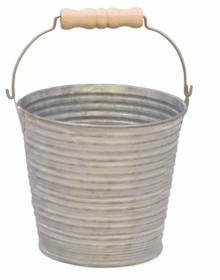 48 Pcs - Ribbed Metal Pails with Bale Handle - 4 Inch